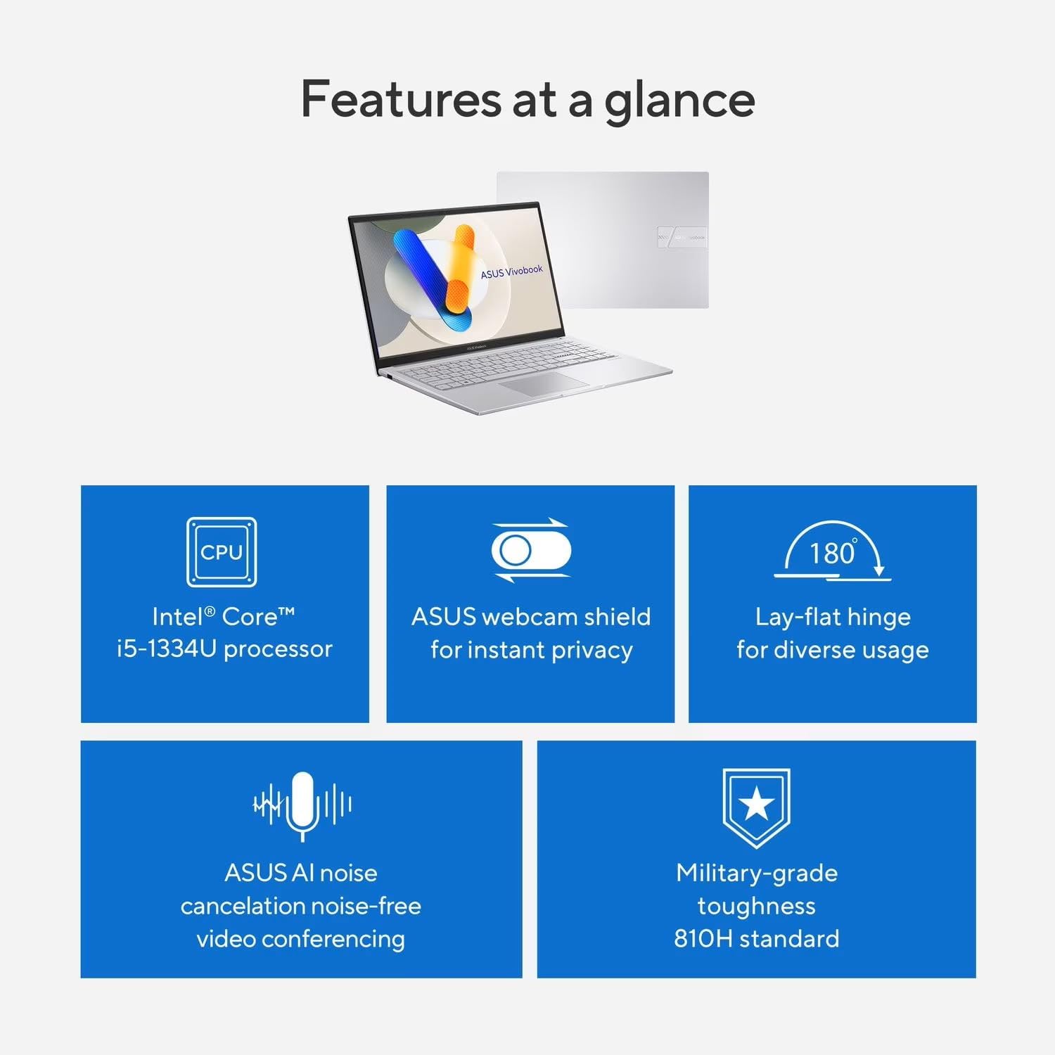 ASUS Vivobook 15 15.6" FHD Laptop, Intel 10-Core i5 1334U, 16GB RAM 512GB SSD, Intel Iris Xe Graphics Backlit Keyboard Win 11 WiFi 6 Bluetooth 5.2 Computer for Creator Business Gaming w/GM Accessory