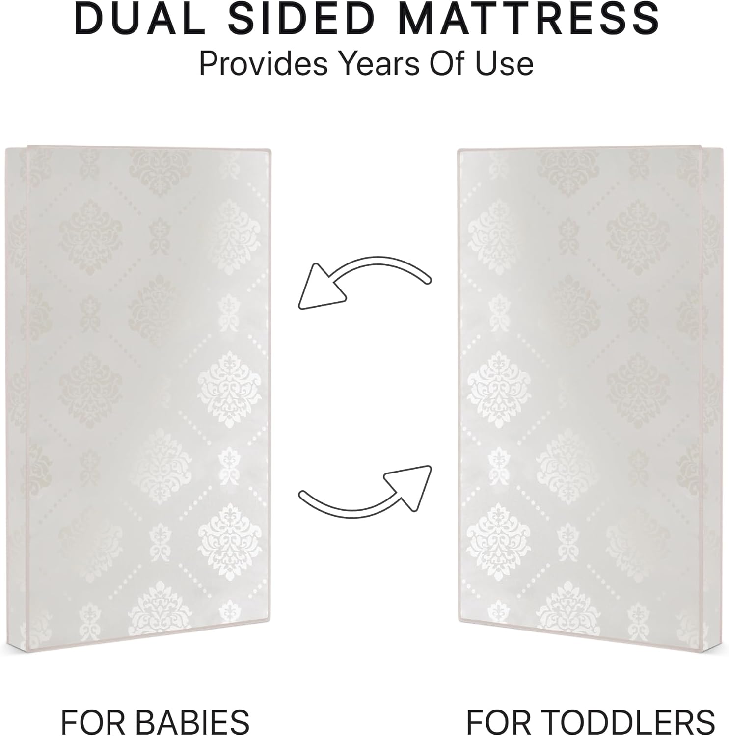 Beautyrest Beginnings Black Brilliant Sun 2-Stage Premium Crib and Toddler Mattress with Plant-Based Soy Foam and Gel Memory Foam