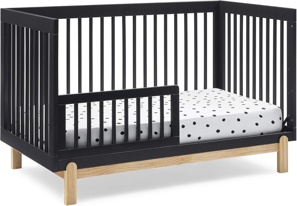 Delta Children Poppy 4-in-1 Convertible Crib, Greenguard Gold Certified, Midnight Grey/Natural