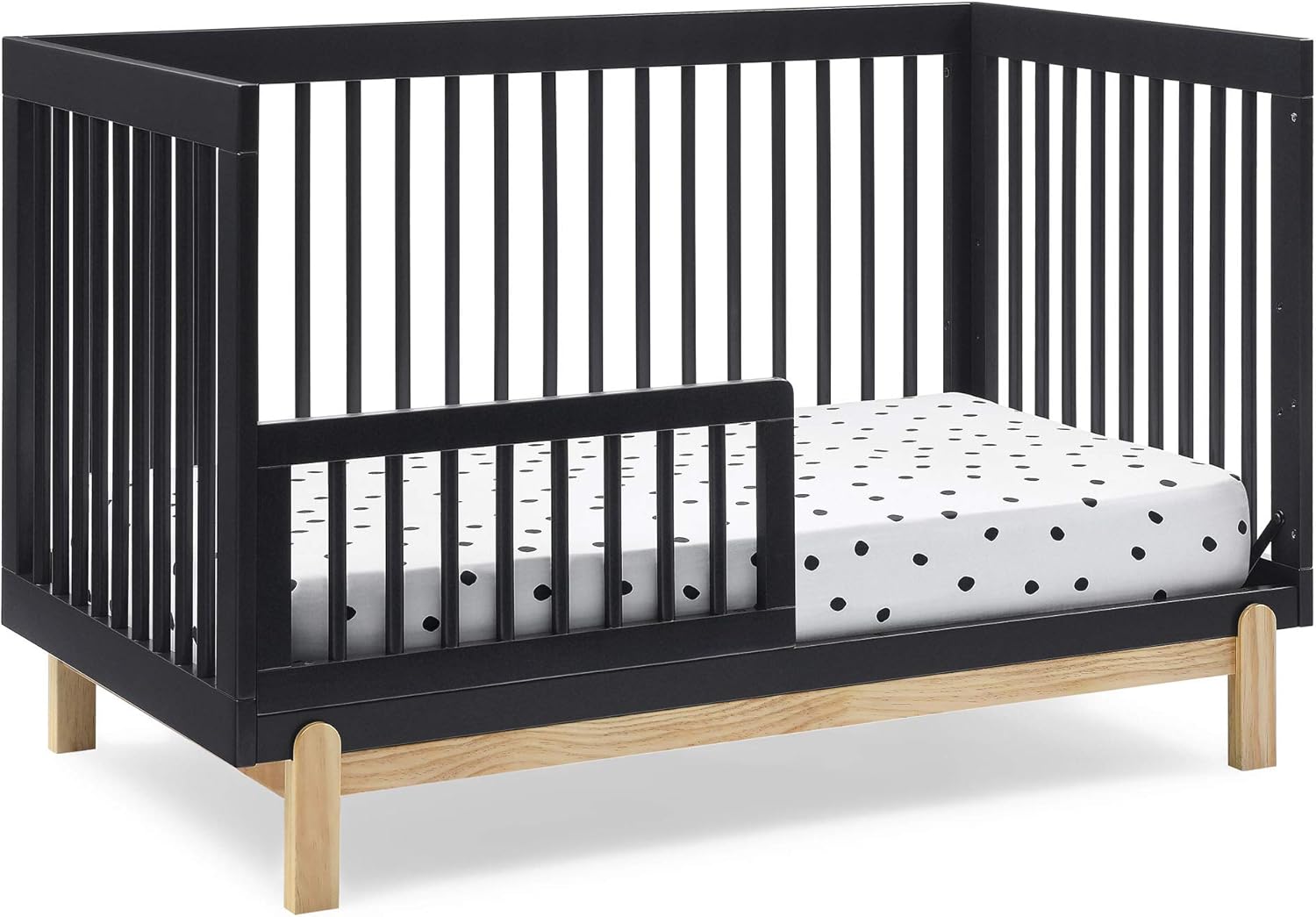Delta Children Poppy 4-in-1 Convertible Crib, Greenguard Gold Certified, Midnight Grey/Natural