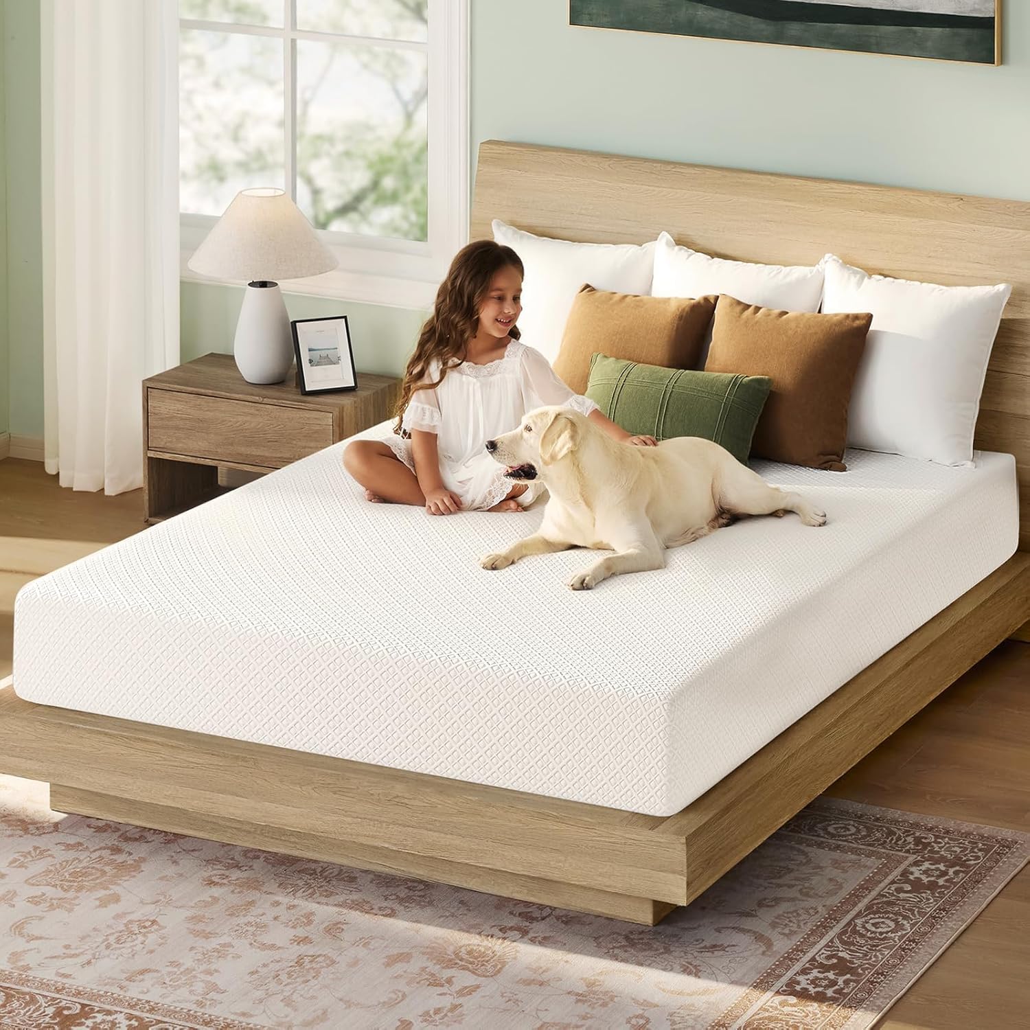 Rolanstar Twin Size Mattress, 10 Inch Gel Memory Foam Mattress in a Box, Fiberglass Free, Breathable for Cooler Sleep Supportive & Pressure Relief, CertiPUR-US Certified, White