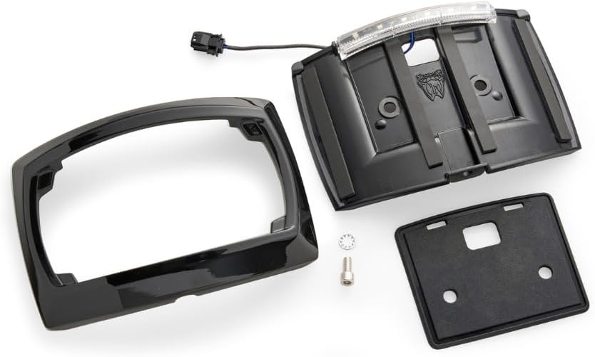 Curved Frame with LED Plate Light Intended for Harley-Davidson (Black)