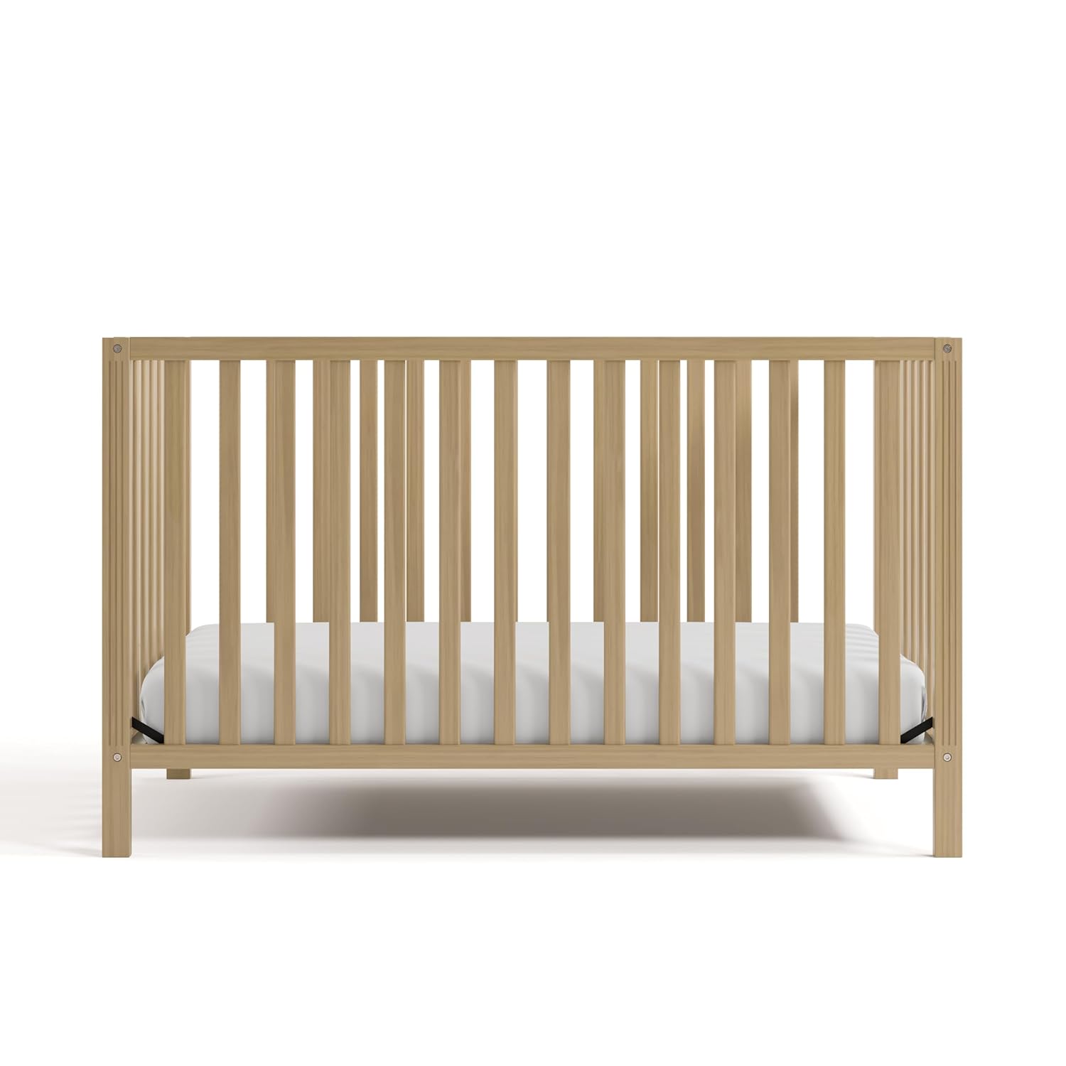 Storkcraft Morningside 5-in-1 Convertible Crib – GREENGUARD Gold Certified, Fits Standard Crib Mattress, Converts to Toddler Bed, Daybed and Full Bed, 4 Adjustable Mattress Heights (Driftwood)
