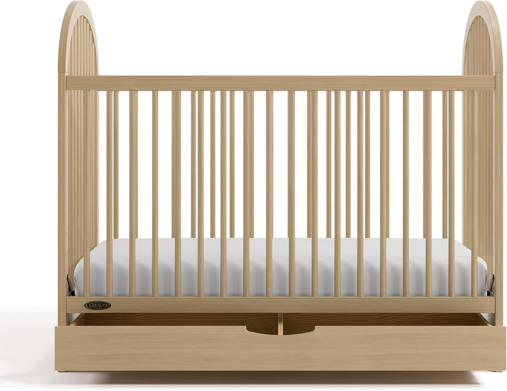 Graco Olivia 3-in-1 Convertible Crib with Drawer – Converts from Baby Crib to Toddler Bed and Daybed, GREENGUARD Gold Certified, Baby Safety Alliance Verified, Easy Assembly (Driftwood)