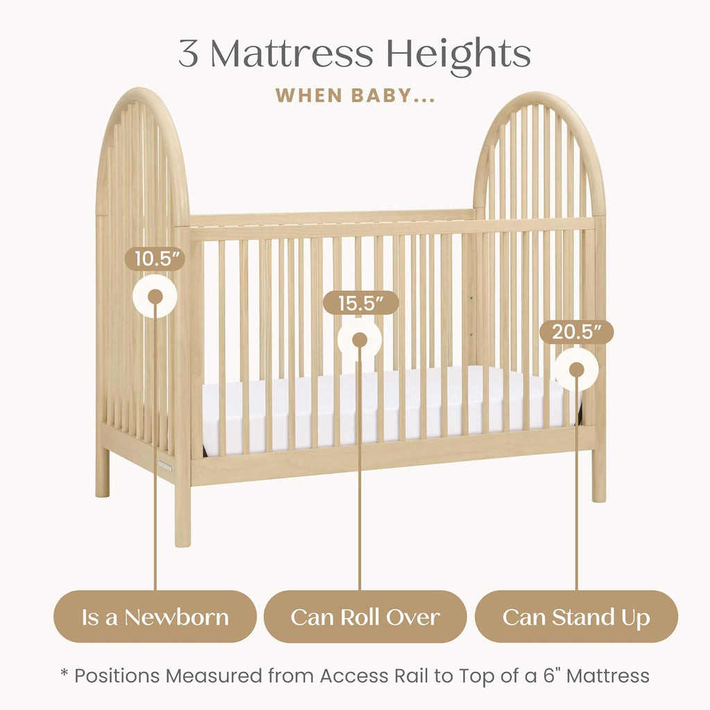 Delta Children Cannon 4-in-1 Convertible Crib - Converts from Baby Crib to Toddler Bed, Daybed and Sofa Bed, Fits Standard Full-Size Crib Mattress, Natural Sandstone