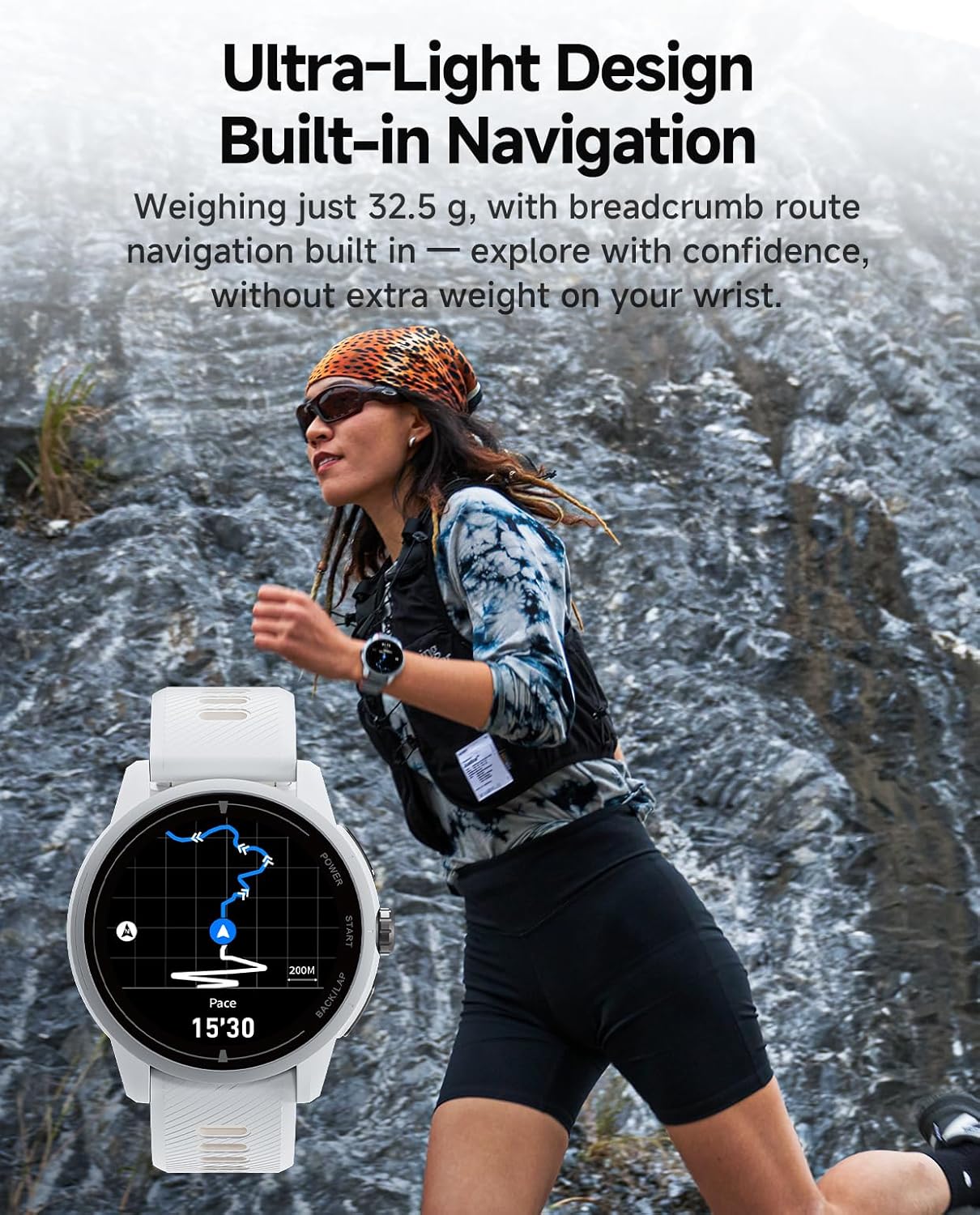 iGPSPORT VeRun GPS Sports Watch, 1.32'' AMOLED Display Running Training Metrics Plan Route Navigation ANT+ Bluetooth Black