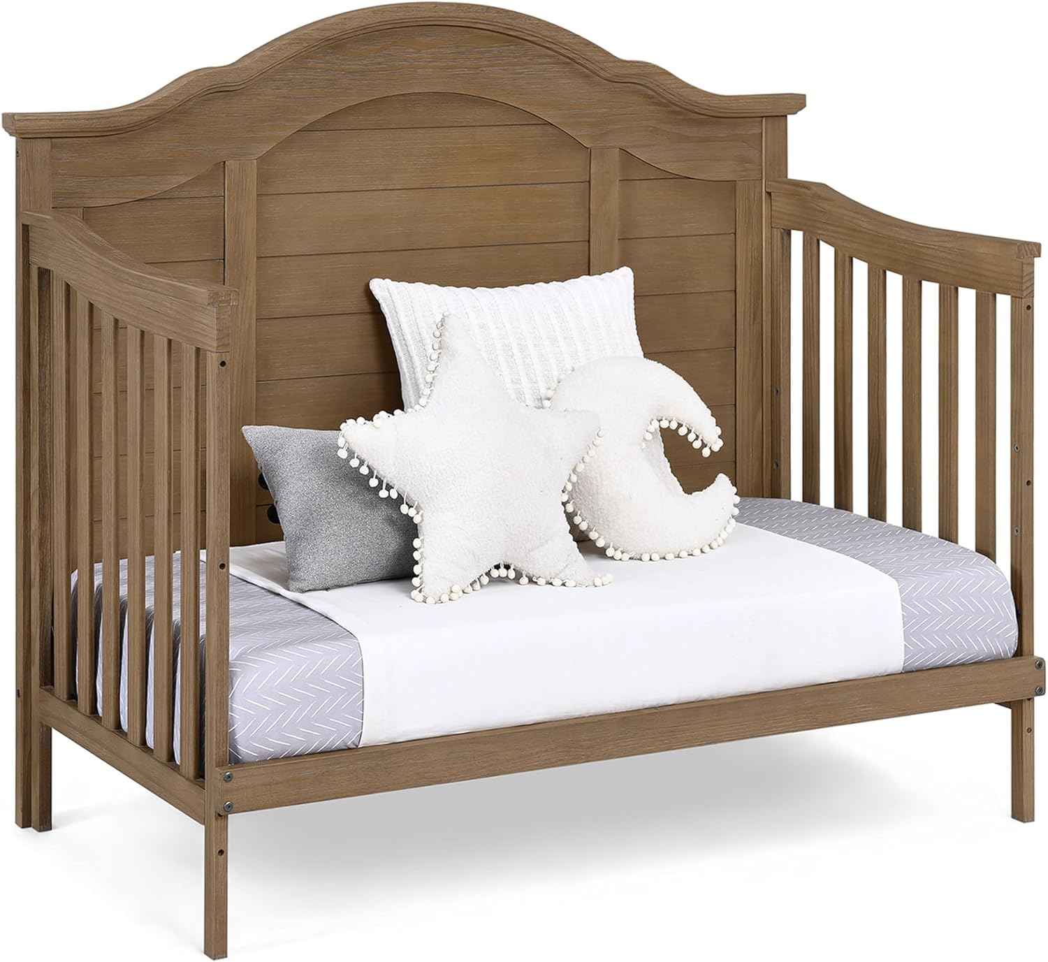 Delta Children Simmons Kids Asher 6-in-1 Convertible Crib with Toddler Rail, Aged Oak