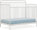Delta Children Hayden 5-in-1 Convertible Metal Crib, Warm Gray