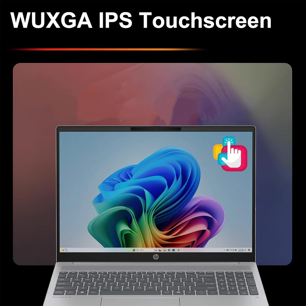 HP OmniBook 5 AI PC Laptop 16" WUXGA IPS Touch AMD Octa-core Ryzen AI 7 350 (Up to 50 Tops) 16GB RAM 1TB SSD for Creator Designer Business Professional Backlit Wi-Fi6 Win11 ICP Hub