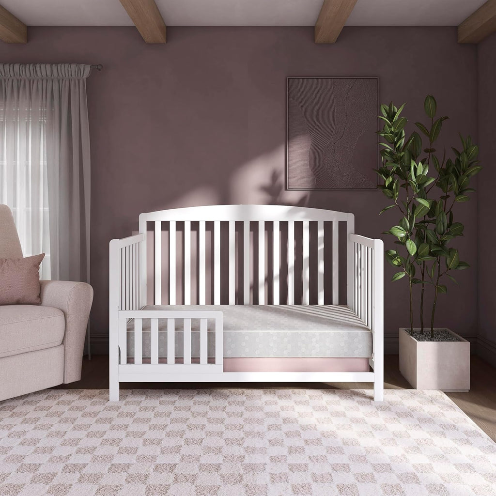 Bundle of Dream On Me Synergy 5-in-1 Convertible Crib & Honeycomb Orthopedic Full Size Crib Mattress, Greenguard Gold Certified, Adjustable Height, Firm Fiber Support, Waterproof Cover