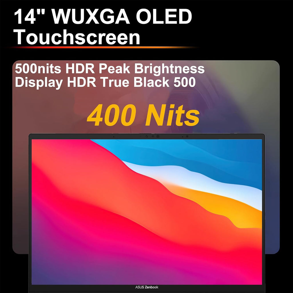 ASUS Zenbook 14 Creator Laptop 14" WUXGA Lumina OLED Touch (500nits HDR, 100% DCI-P3) Intel 16-core Ultra 7 255H (Up to 13 Tops) 16GB RAM 512GB SSD for Business Work Win11 ICP Hub