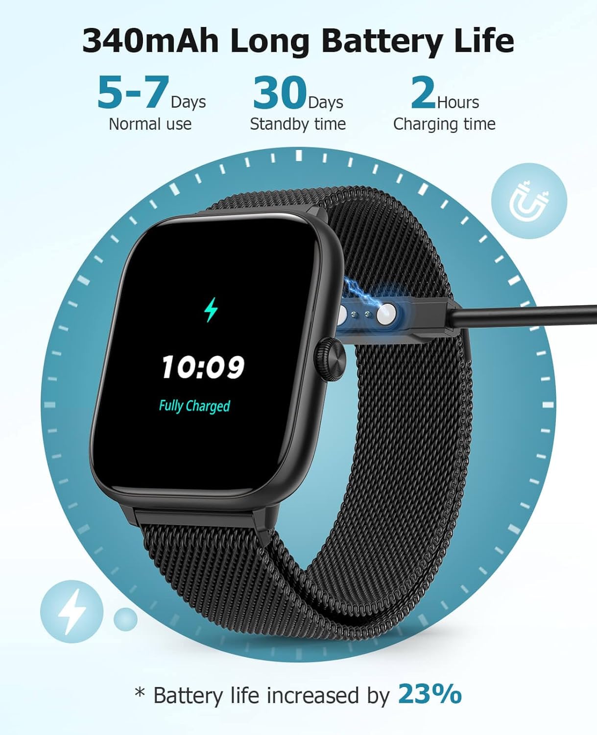 Smart Watch for Men with Blood Pressure Monitor, 2.06" AMOLED Always-On Display, IP68 Waterproof Fitness Tracker, 118 Sports Modes, Heart Rate/SpO2/Sleep Monitor, Tech Gift, Android iPhone Compatible