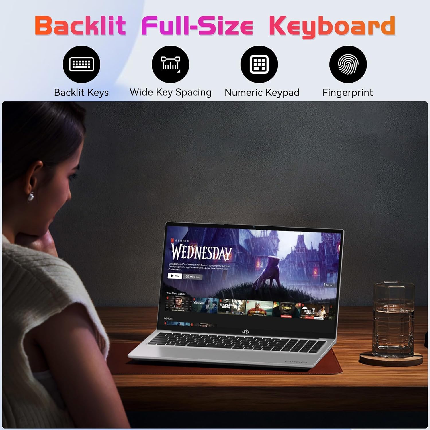 NIMO 17.3" Laptop, Intel 6 Cores I3-1215U (Up to 4.4GHz, Beat R5 7520U), 8GB RAM 128GB SSD, 65W Fast PD 180° Viewing Wi-Fi 6 Backlit Keyboard Computer for Business Work Creator Student Study and Home