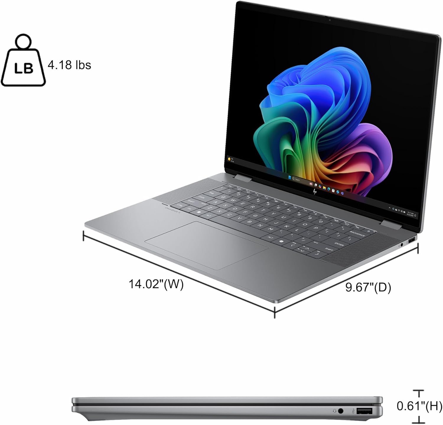 HP OmniBook X Flip 2-in-1 Laptop 16" WUXGA IPS Touch (400nits) AMD 6-core Ryzen AI 5 340 (Up to 50 Tops) 16GB RAM 1TB SSD for Creator Designer Business Professional Win11 ICP Hub
