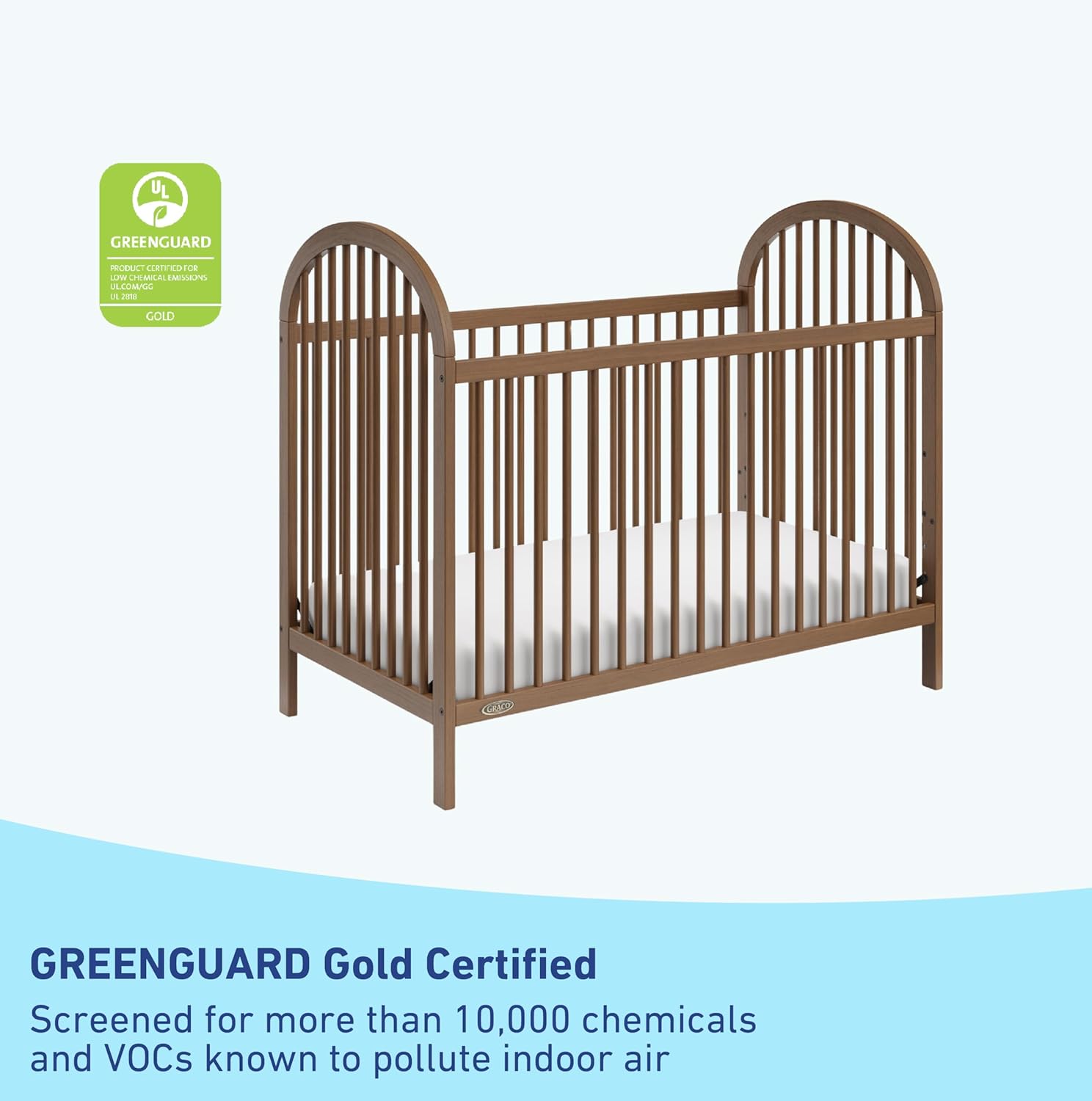 Graco Olivia Convertible Crib and Graco Premium Foam Crib & Toddler Bed Mattress Bundle (Hazelnut) – GREENGUARD Gold Certified, Standard Crib Mattress, Baby Crib Converts to Toddler Bed & Daybed