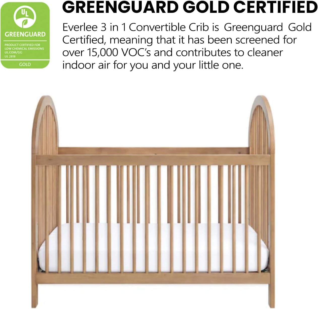 Soho Baby Everlee Convertible Island Crib, Honey Wood