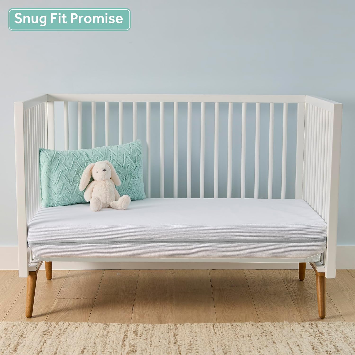 Sealy Baby DuoBreathe 2 Stage Breathable Crib Mattress, GREENGUARD Gold Certified, Made in USA, Waterproof, Premium Dual Firmness and Hypoallergenic, Toddler Bed Fit, 52x28