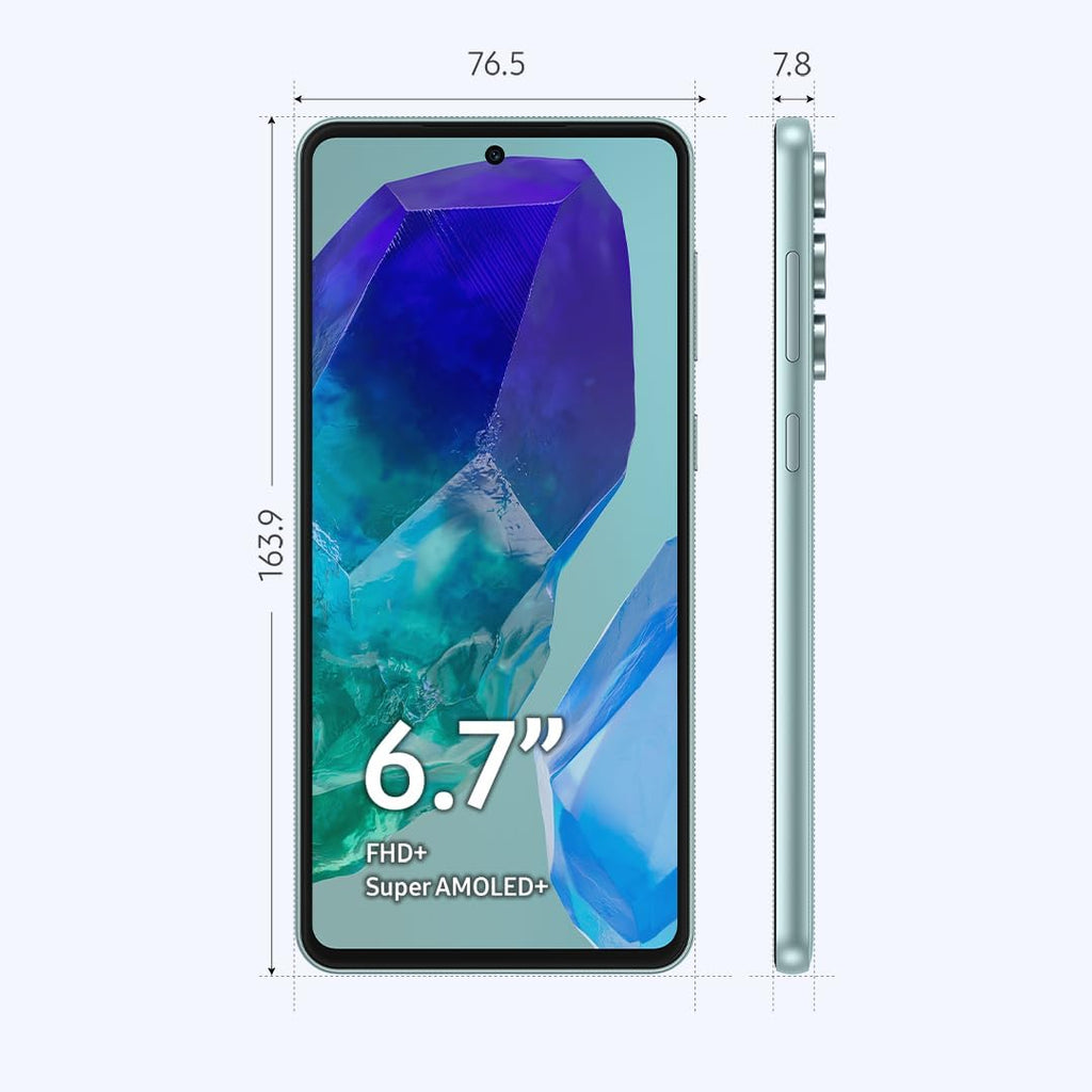 Samsung Galaxy M55 5G Dual SIM (256GB, 8GB) 6.7" 120Hz AMOLED, Snapdragon 7, 50MP 4K Camera, 4G Volte (GSM Unlocked for T-Mobile, Global) International Model M556E/DS (25W Fast Charger Bundle, Green)