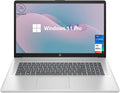 HP 17t Performance Business Laptop, 17.3" FHD, Intel Core i7-1355U, 16GB RAM, 1TB SSD, Fingerprint Reader, HDMI, SuperSpeed USB, Wi-Fi 6, Backlit Keyboard, Windows 11 Pro, Silver