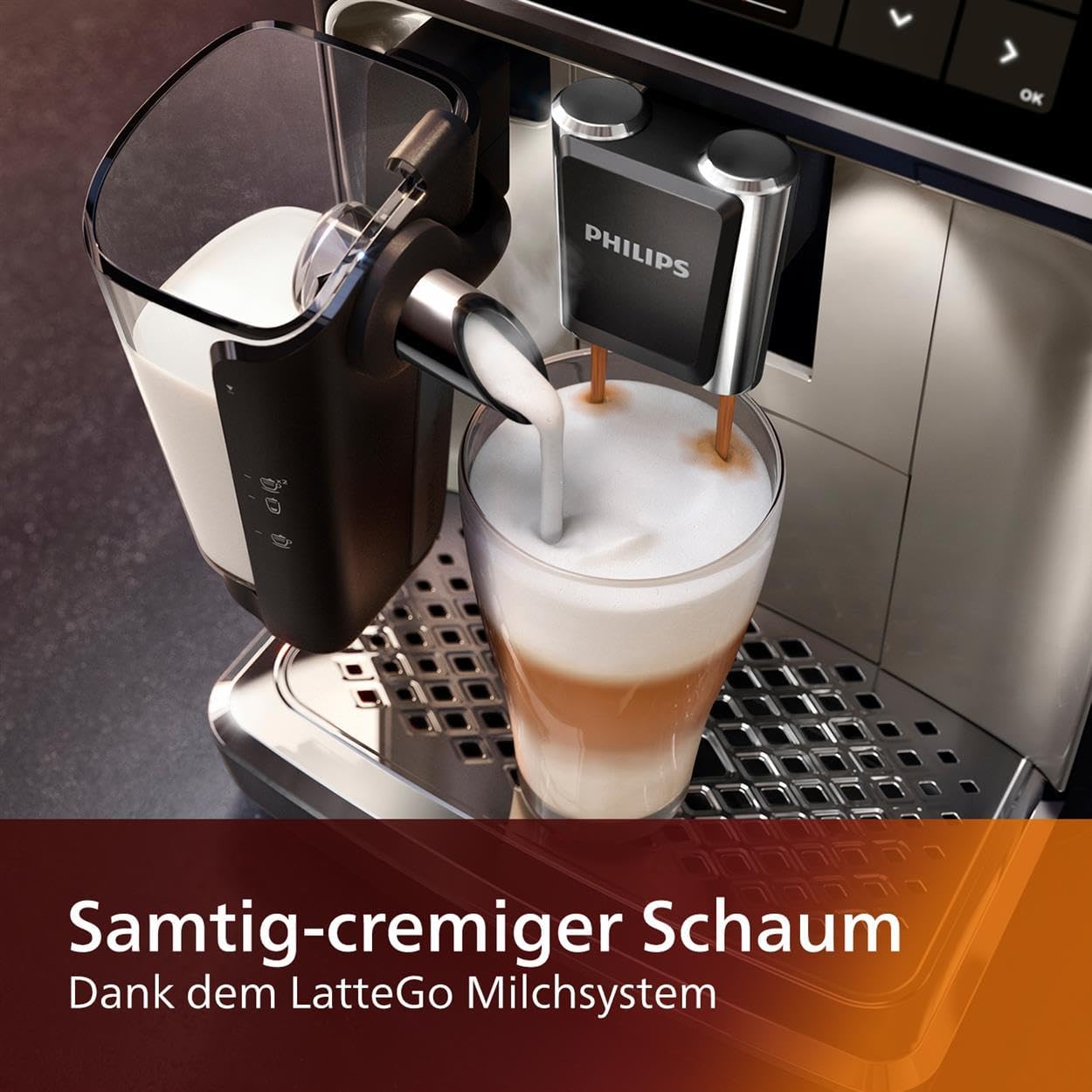 Philips 5400 Series Fully Automatic Coffee Machine EP5447/90 LatteGo 12 Coffee Specialties and 4 User Profiles Black/Chrome