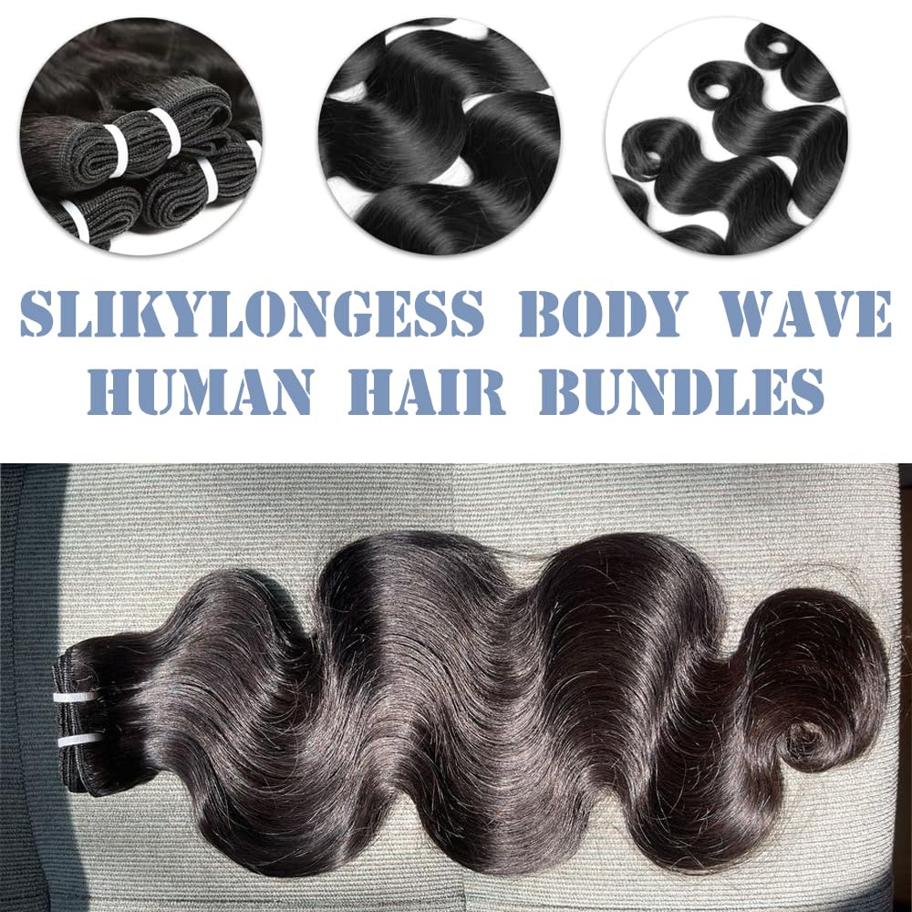 12A Bundles Human Hair Body Wave 4 Bundles 18 20 22 24 Inch Body Wave Bundles Human Hair Sew In Hair Extensions 100% Unprocessed Triple Lifespan Virgin No Tangle No Shedding
