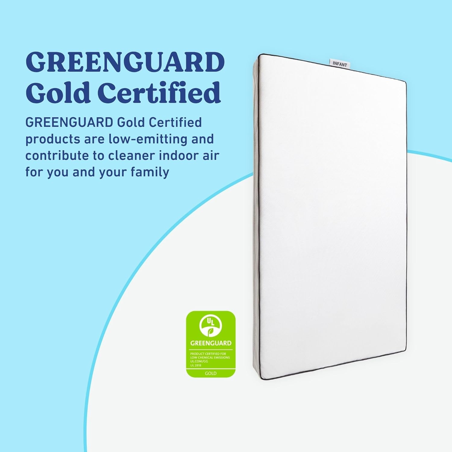 Graco Essentials 6-Inch Dual-Sided Crib & Toddler Mattress — Made in the USA, Firm Support for Infants & Toddlers, GREENGUARD Gold Certified Baby Crib Mattress, Premium Removable Soft Waterproof Cover