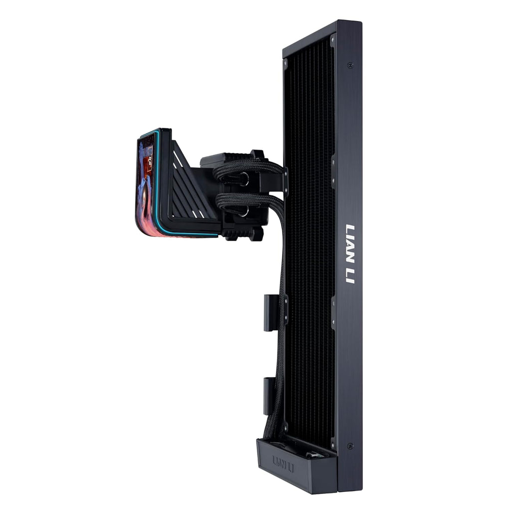 Lian Li Hydroshift II OLED Curved 360 Liquid CPU Cooler - Flexible Slide-Tube Clamp Coolant Pathway - Adjustable 6.67" 2K Screen - 3D Animation Effects - LGA 1851/1700, AMD AM5/4 - Black (HS2OLDC36NB)