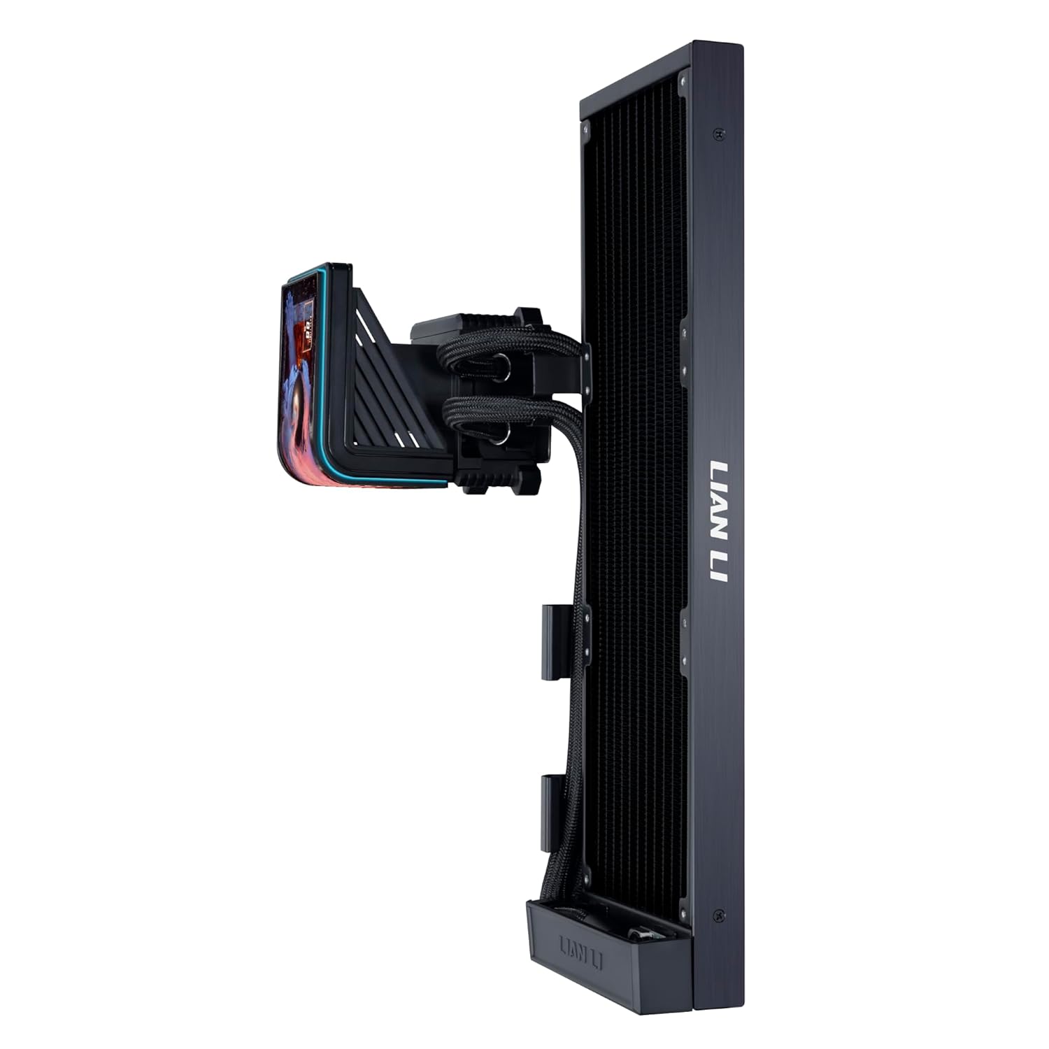 Lian Li Hydroshift II OLED Curved 360 Liquid CPU Cooler - Flexible Slide-Tube Clamp Coolant Pathway - Adjustable 6.67" 2K Screen - 3D Animation Effects - LGA 1851/1700, AMD AM5/4 - Black (HS2OLDC36NB)