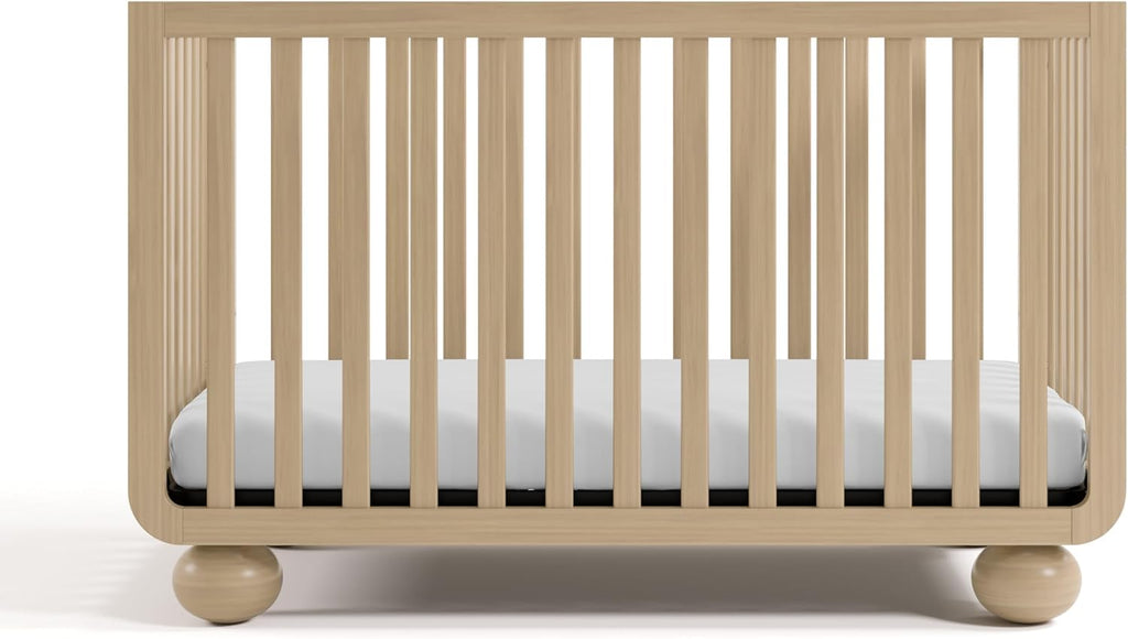 Storkcraft Amalfi 5-in-1 Convertible Crib with Toddler Guardrail – GREENGUARD Gold Certified, Conversion Kit Included, Fits Baby Crib Mattress, Converts to Full Bed (Driftwood)