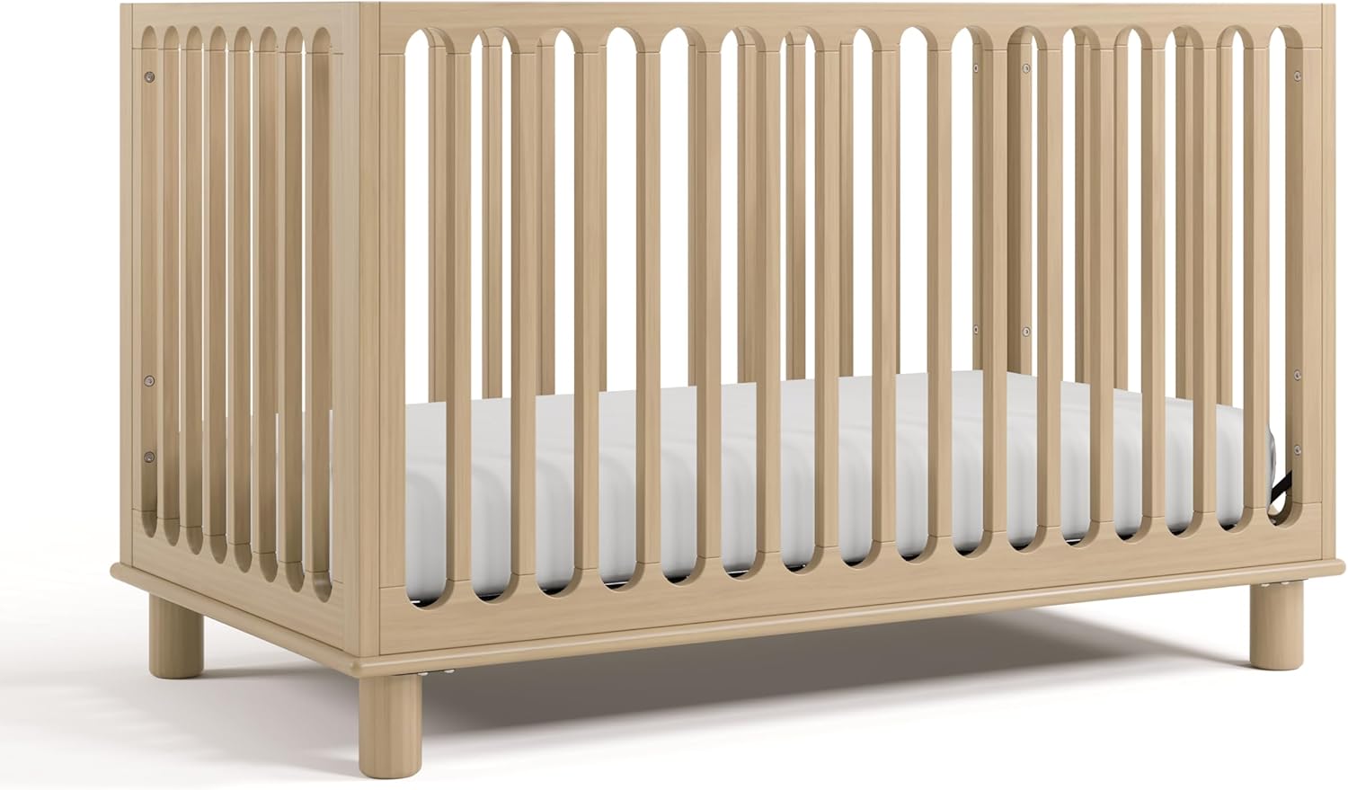 Storkcraft Sicily 3-in-1 Convertible Crib with Toddler Rail Included – GREENGUARD Gold Certified, 100% Solid Wood, Converts to Toddler Bed, Fits Standard Baby Crib Mattress (Driftwood)