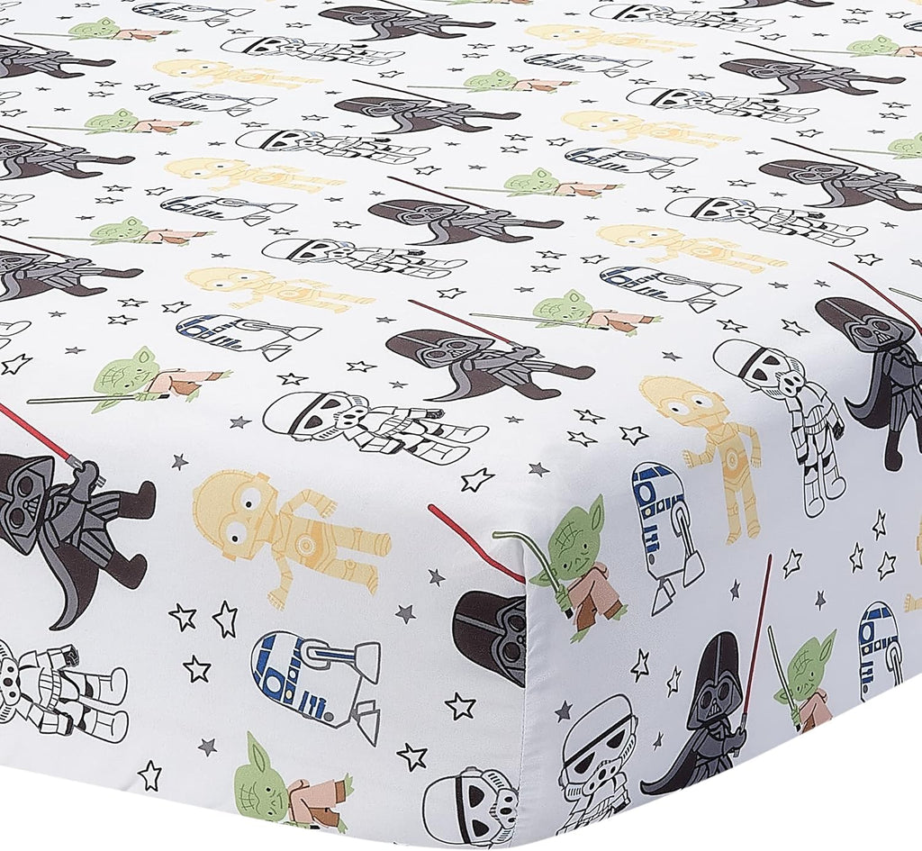 Lambs & Ivy Star Wars Classic 3-Piece Baby Crib Bedding Set - Yoda/Darth Vader