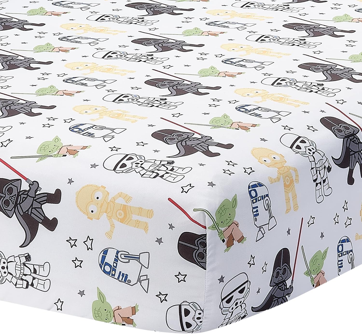 Lambs & Ivy Star Wars Classic 3-Piece Baby Crib Bedding Set - Yoda/Darth Vader
