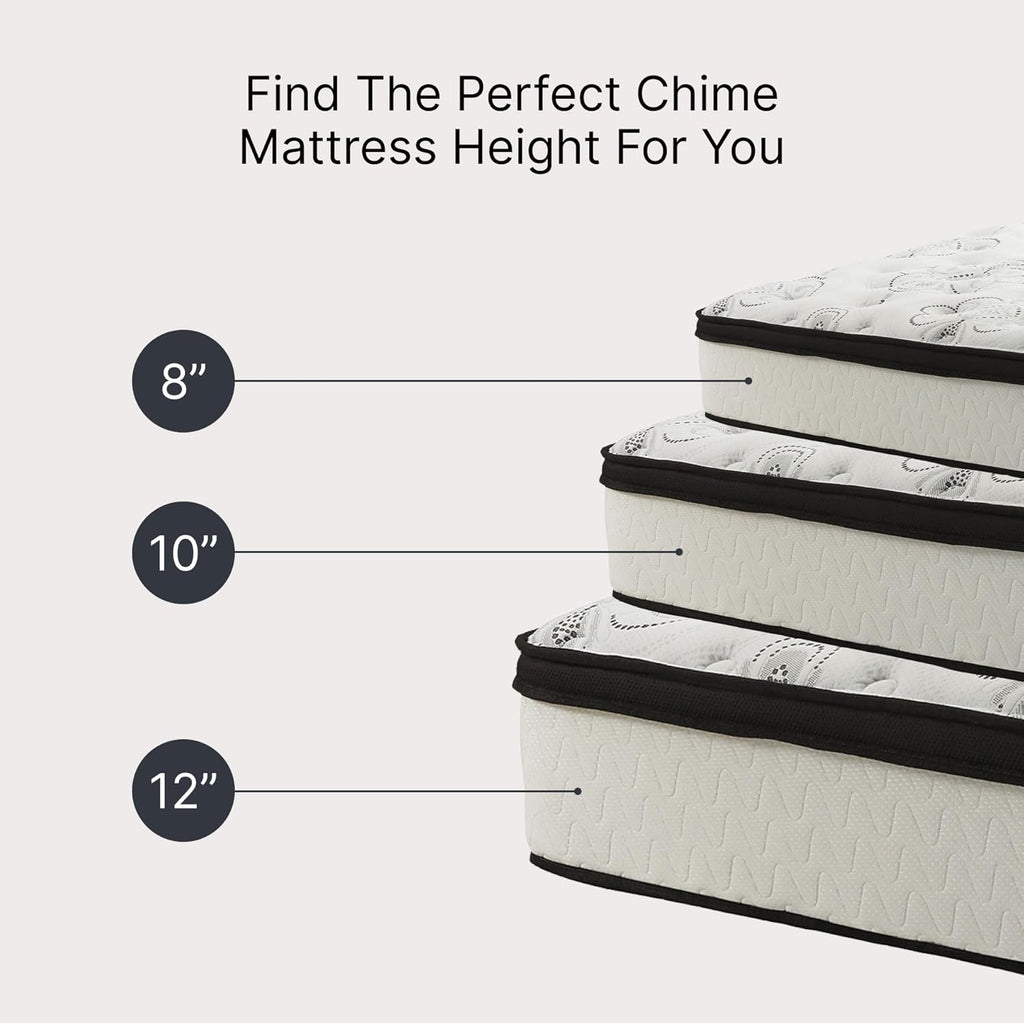 Signature Design by Ashley Chime 12 Inch Hybrid Full Mattress, Memory Foam with Lumbar Support, High-Density Foam & Pocketed Coils for Comfort & Back Support, Mattresses in a Box, Full Size