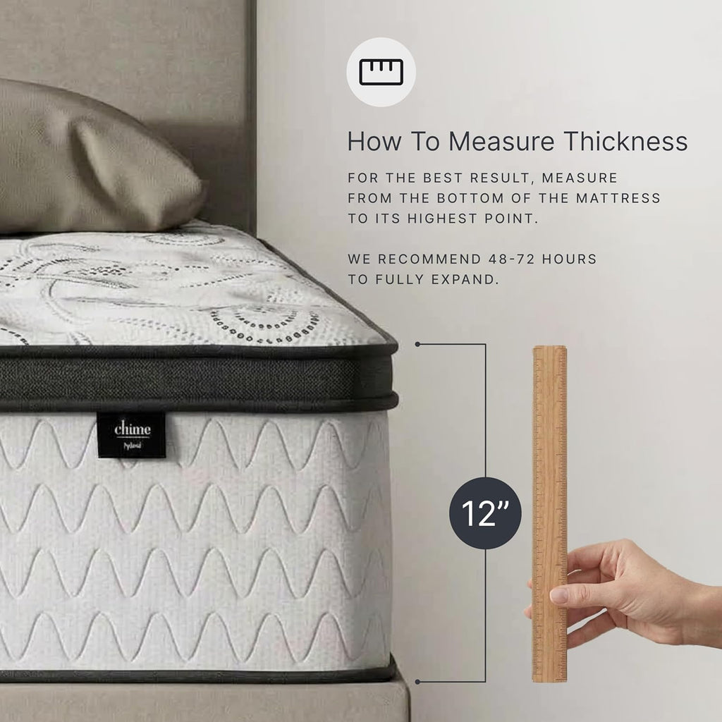 Signature Design by Ashley Chime 12 Inch Hybrid Full Mattress, Memory Foam with Lumbar Support, High-Density Foam & Pocketed Coils for Comfort & Back Support, Mattresses in a Box, Full Size
