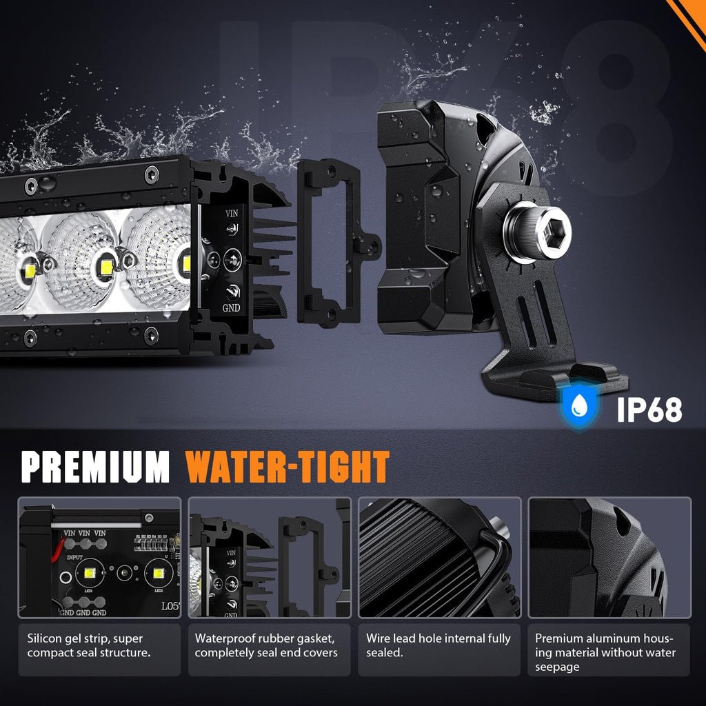 Nilight Curved LED Light Bar 42 Inch 165 W Flood Spot Combo Beam 16500LM P8/5W Chips Offroad Driving Single Row Slim Lights IP68 for UTV Truck RZR SUV ATV Boat