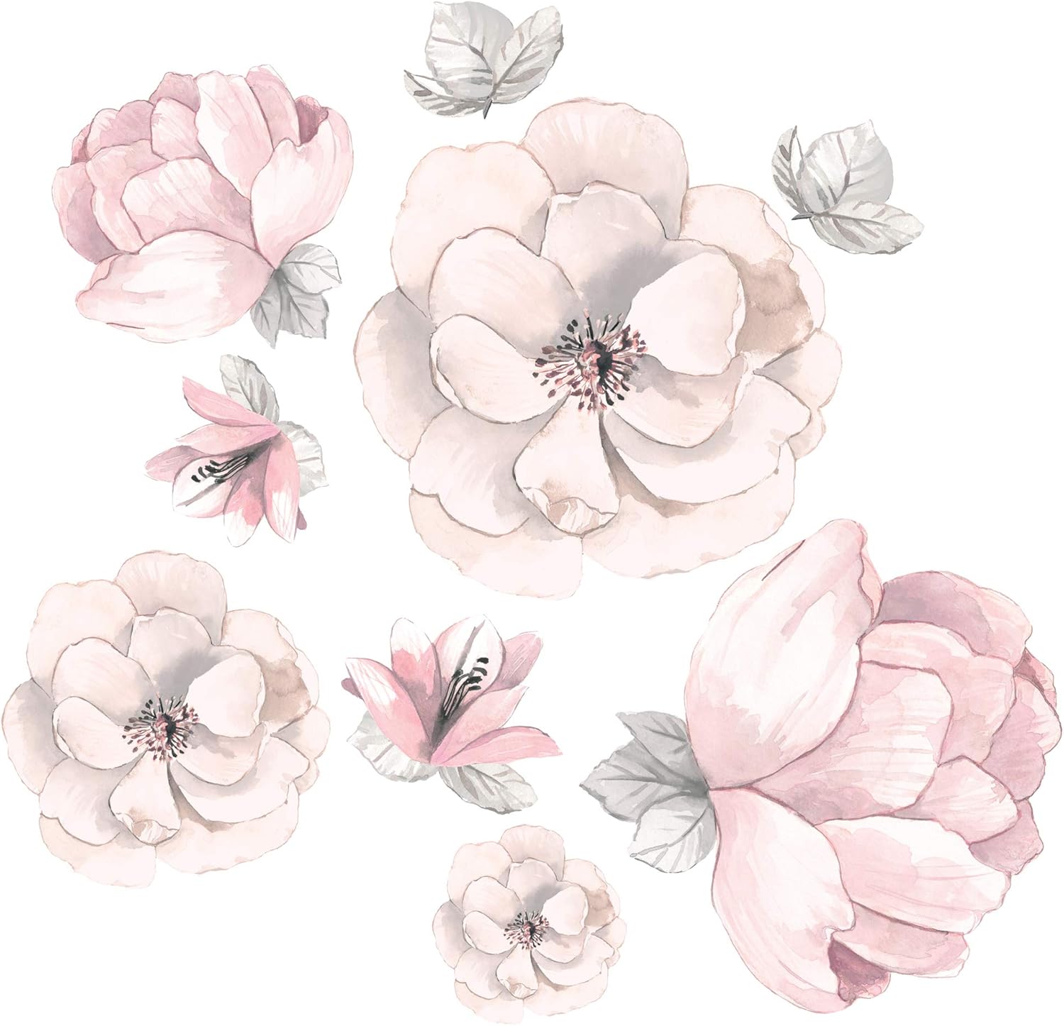 Lambs & Ivy Signature Botanical Baby Watercolor Floral 4-Piece Crib Bedding Set