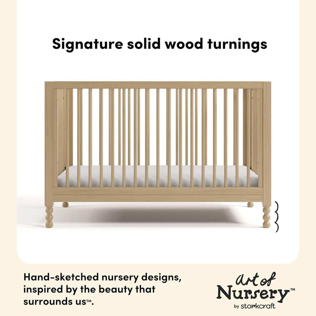 Storkcraft Rio 5-in-1 Convertible Crib and Toddler Guardrail – GREENGUARD Gold Certified, Toddler Bed Conversion Kit Included, Fits Baby Crib Mattress, Converts to Full Bed (Driftwood)