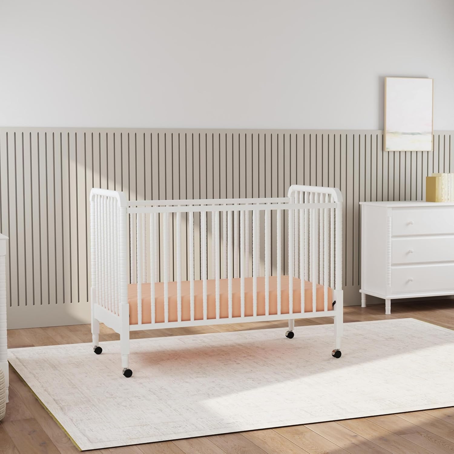 daVinci Jenny Lind 3-in-1 Baby Crib Convertible to Toddler Bed, Daybed - Easy to Assemble - GREENGUARD Gold Certified - 4 Adjustable Mattress Heights, Conversion Kit Sold Separately - White