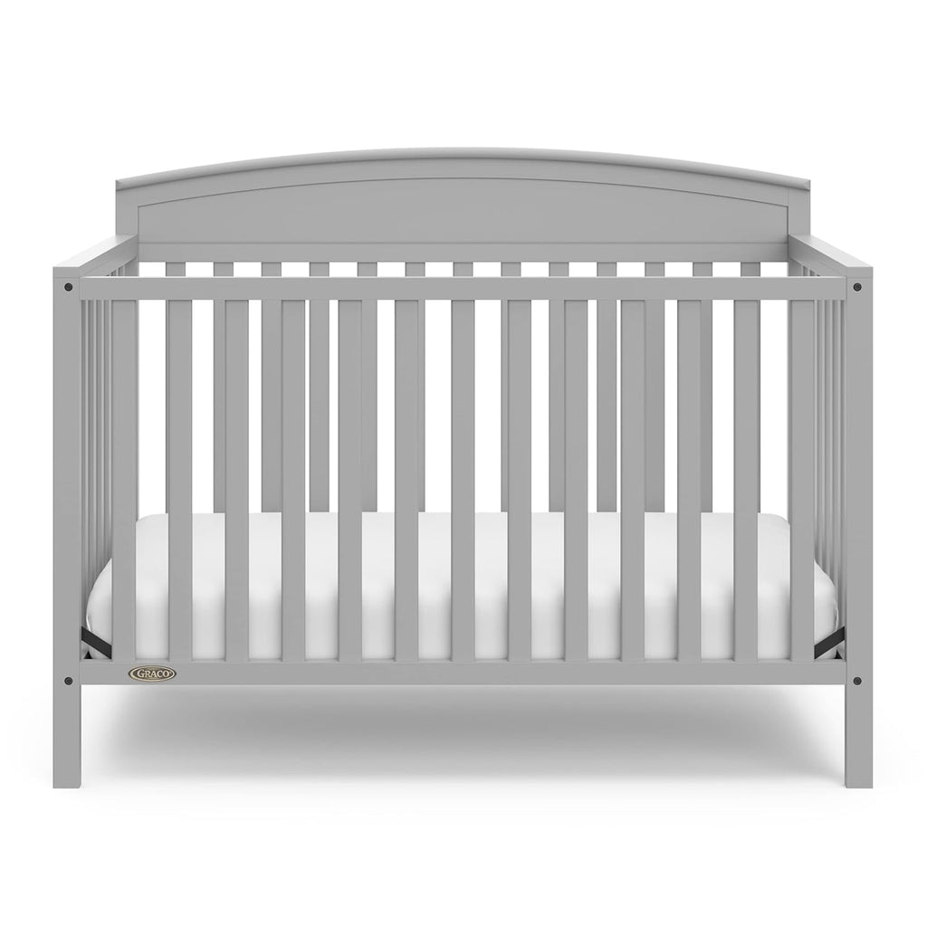 Graco Benton 5 in 1 Convertible Crib (GREENGUARD Gold Certified) with Premium Foam Crib and Toddler Mattress Included - Pebble Gray, Converts from Baby Crib to Toddler Bed, Daybed and Full-Size Bed
