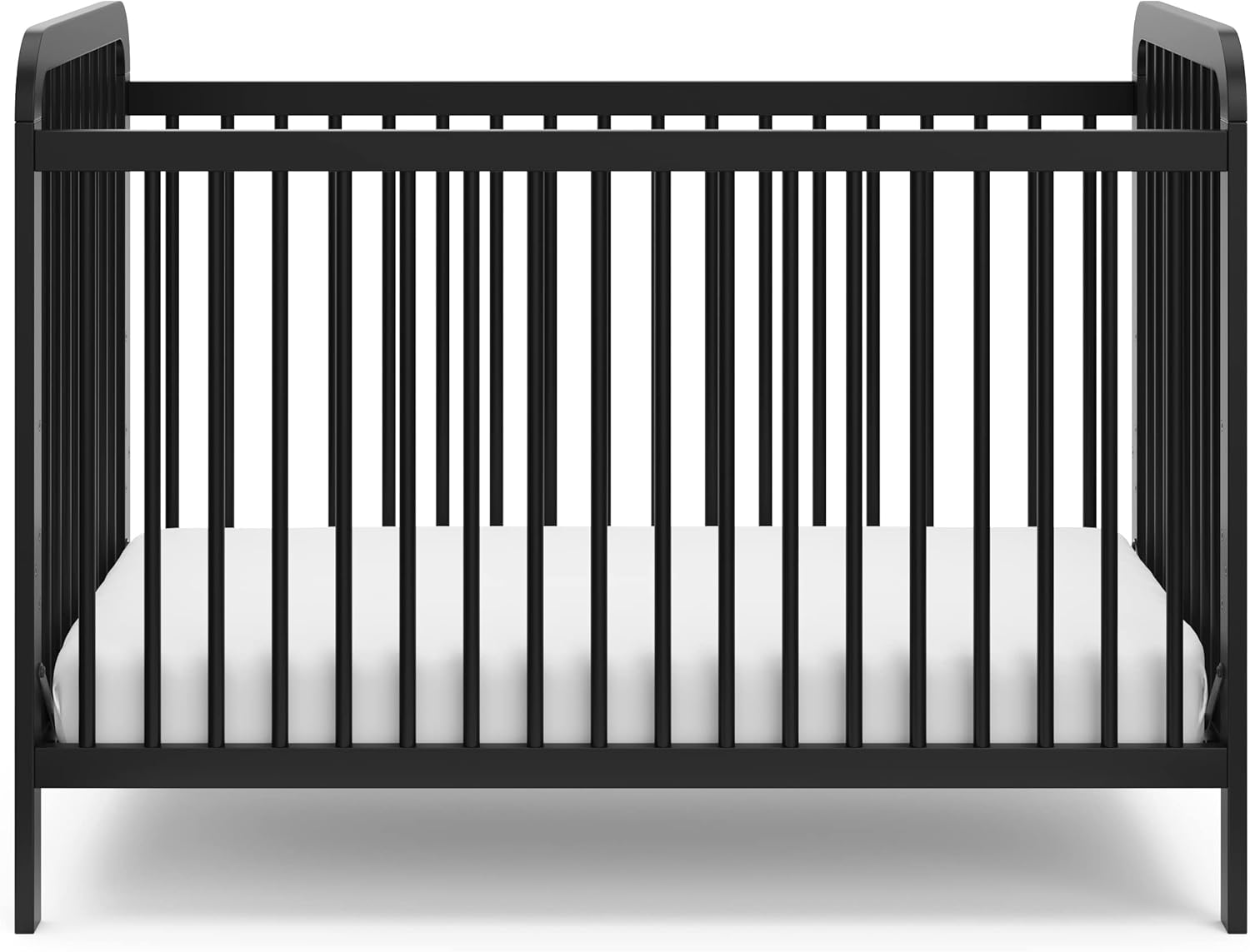 Storkcraft Pasadena 3-in-1 Convertible Crib – GREENGUARD Gold Certified, 100% Solid Wood, Fits Standard Crib Mattress, Converts to Toddler Bed and Daybed, 4 Mattress Heights (Black)