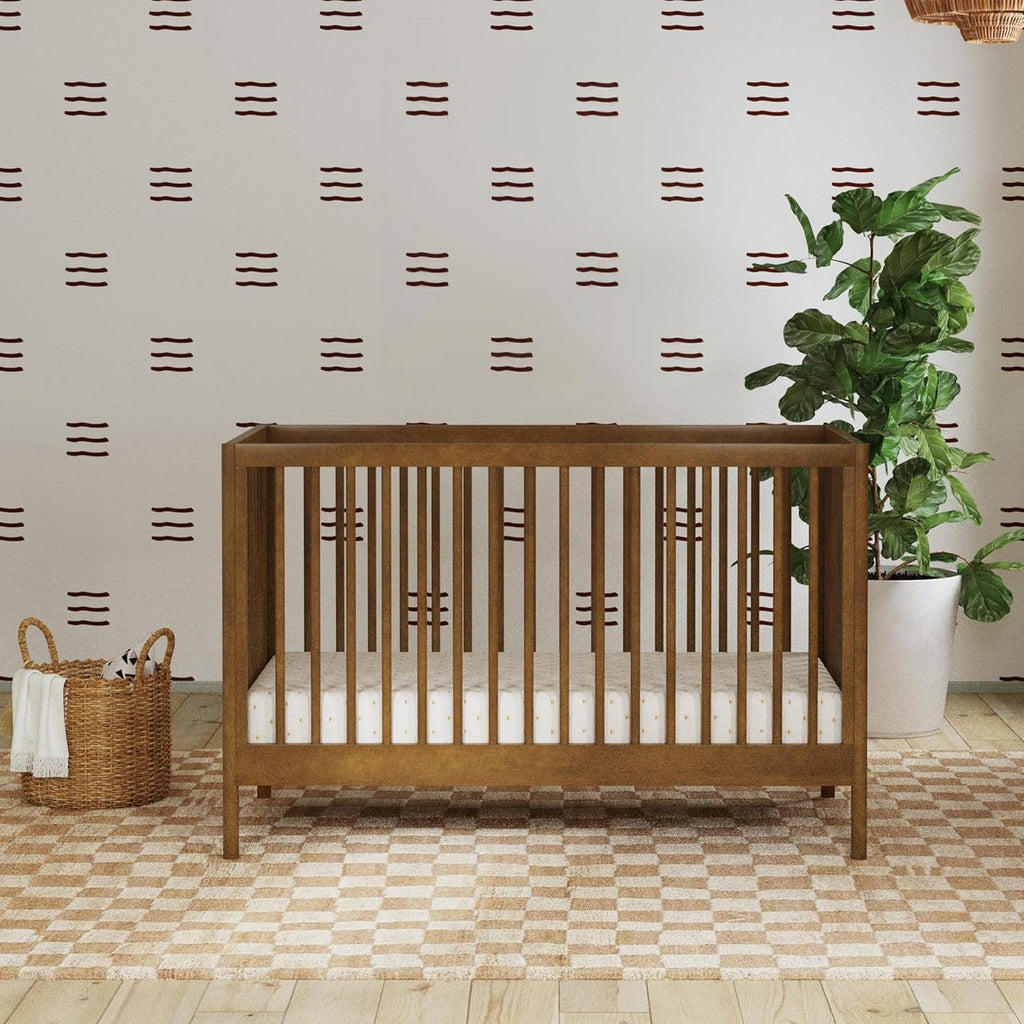 Davinci Birdie 3-in-1 Convertible Crib in Walnut, Converts from a Crib to a Toddler Bed and Day Bed, Easy to Assemble, Greenguard Gold Certified, 100% Solid Wood