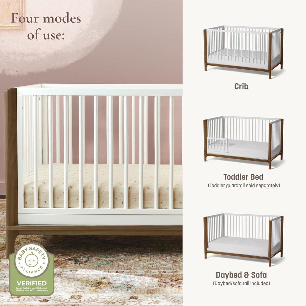 Little Seeds Laurel 4-in-1 Convertible Crib, Black/Chestnut