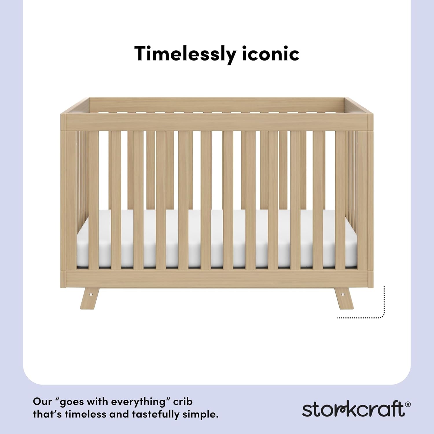 Storkcraft Beckett 3-in-1 Convertible Crib – GREENGUARD Gold Certified, Fits Standard Crib Mattress, Converts to Toddler Bed and Daybed, 4 Mattress Heights, Grow-with-Me Design (Driftwood)
