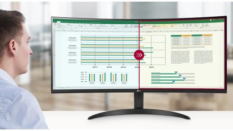 LG 34" WQHD Curved Monitor, 100Hz IPS HDR 10, AMD FreeSync, PBP, Auto Input Switch, Dual Controller, 1 x DisplayPort, 2 x HDMI, Black