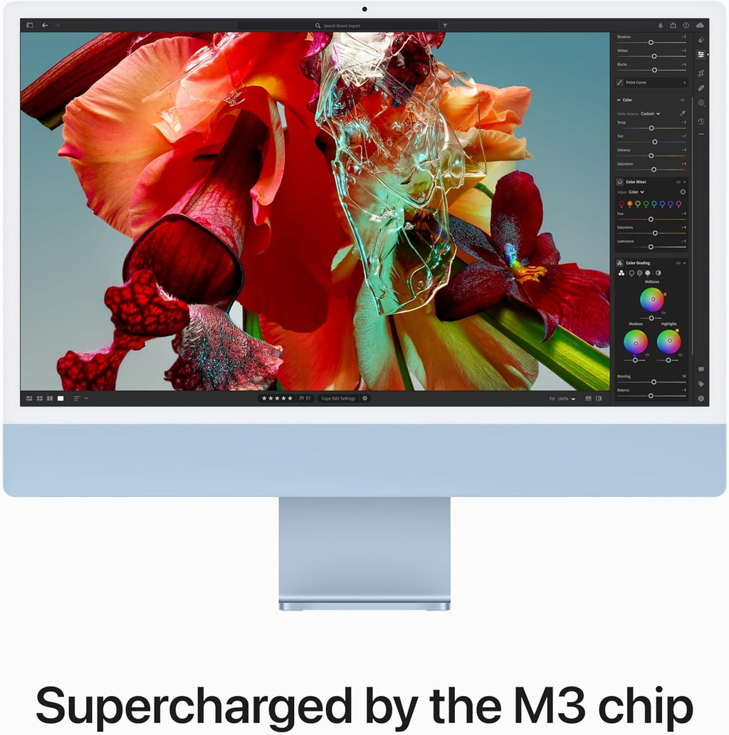 Apple 2023 iMac with Apple M3 chip (24-inch, 8GB RAM, 512GB SSD Storage) (QWERTY English) Blue (Renewed)