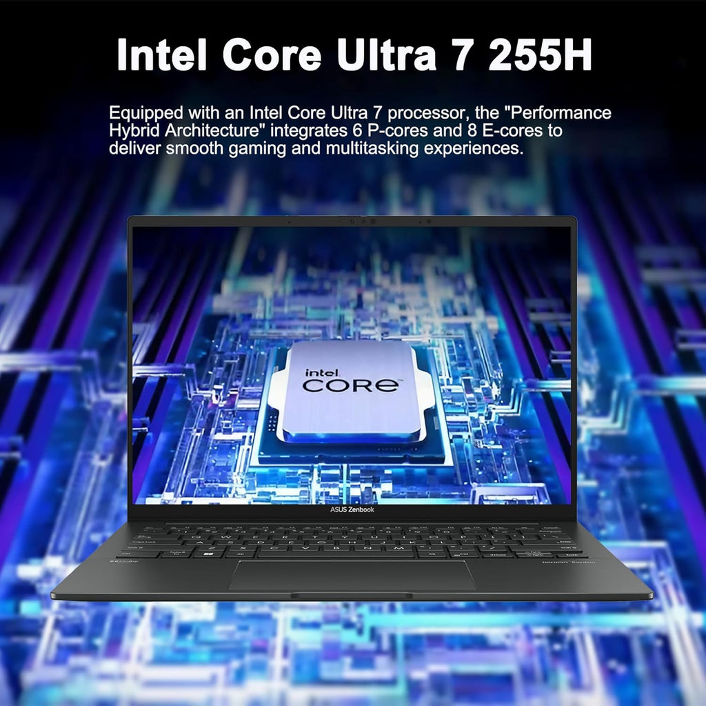 ASUS Zenbook 14 Creator Laptop 14" WUXGA Lumina OLED Touch (500nits HDR, 100% DCI-P3) Intel 16-core Ultra 7 255H (Up to 13 Tops) 16GB RAM 512GB SSD for Business Work Win11 ICP Hub
