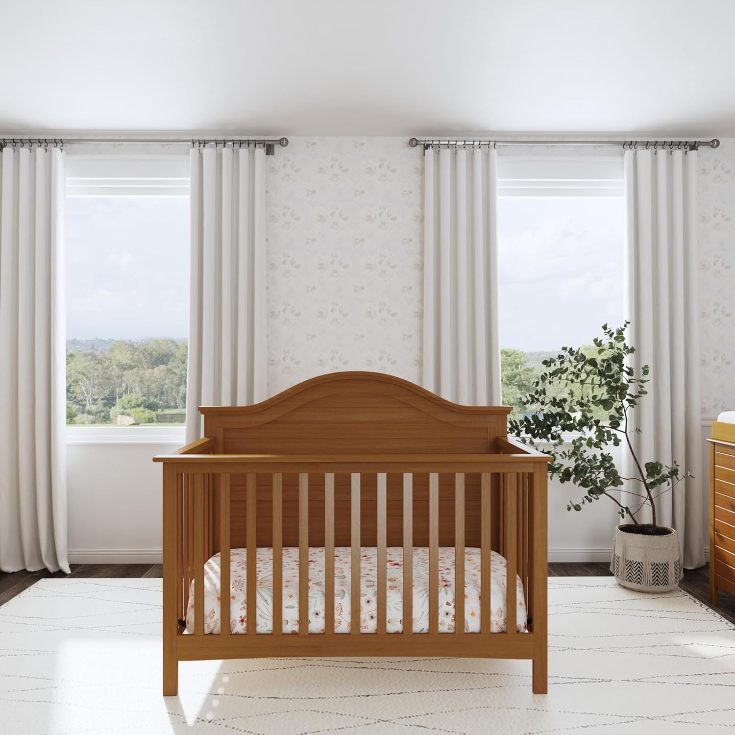 Carter's by Davinci Nolan 4-in-1 Convertible Crib in Chestnut, Greenguard Gold Certified