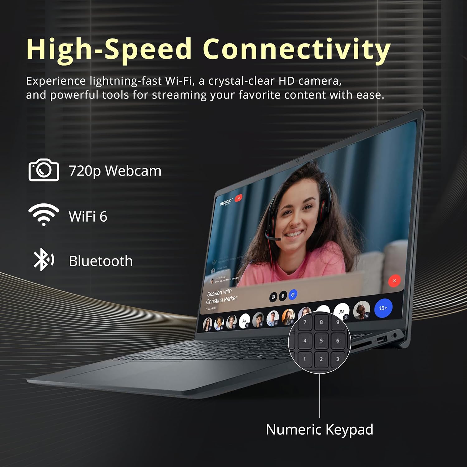 Dell 15.6" FHD Touchscreen Laptop, Intel Core i5-1334U, 16GB RAM, 2TB Storage (1TB SSD + 1TB Docking Station Set), Intel UHD Graphics, Numeric Keypad, 720p Camera, Copilot, Wi-Fi 6, Windows 11, Black