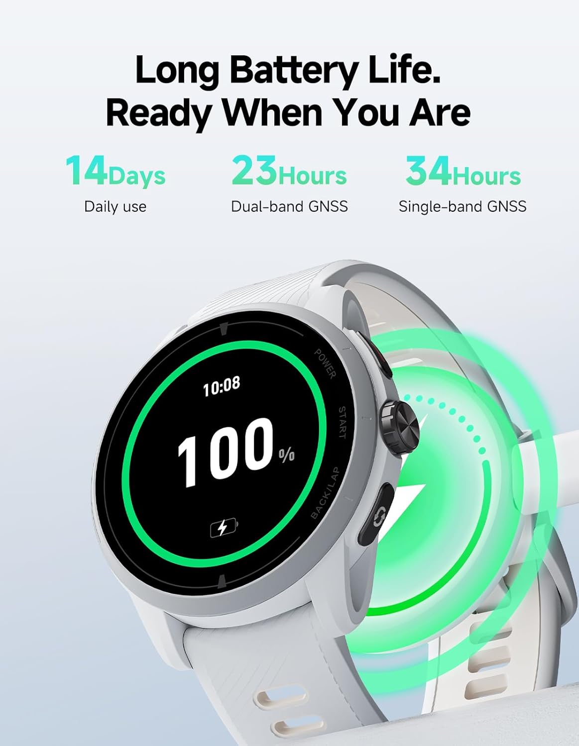 iGPSPORT VeRun GPS Sports Watch, 1.32'' AMOLED Display Running Training Metrics Plan Route Navigation ANT+ Bluetooth Gray