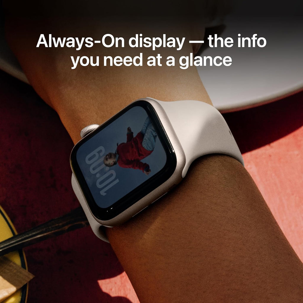Apple Watch SE 3 GPS 44mm Smartwatch with Starlight Aluminum Case with Starlight Sport Band - M/L. Fitness and Sleep Trackers, Heart Rate Monitor, Always-On Display, Water Resistant
